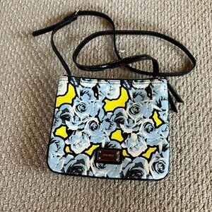NWOT Nine West Jaya Floral Blue Yellow Cross Body Handbag